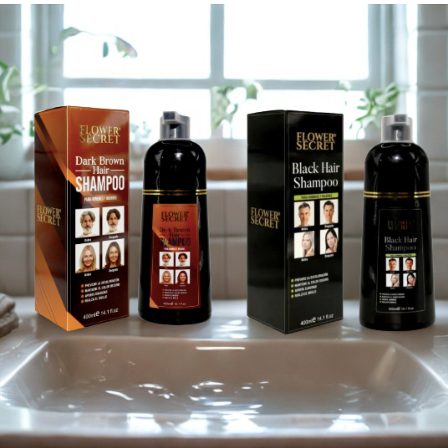 SHAMPOO PINTA CANAS FLOWER SECRET 400 ML PURETONE
