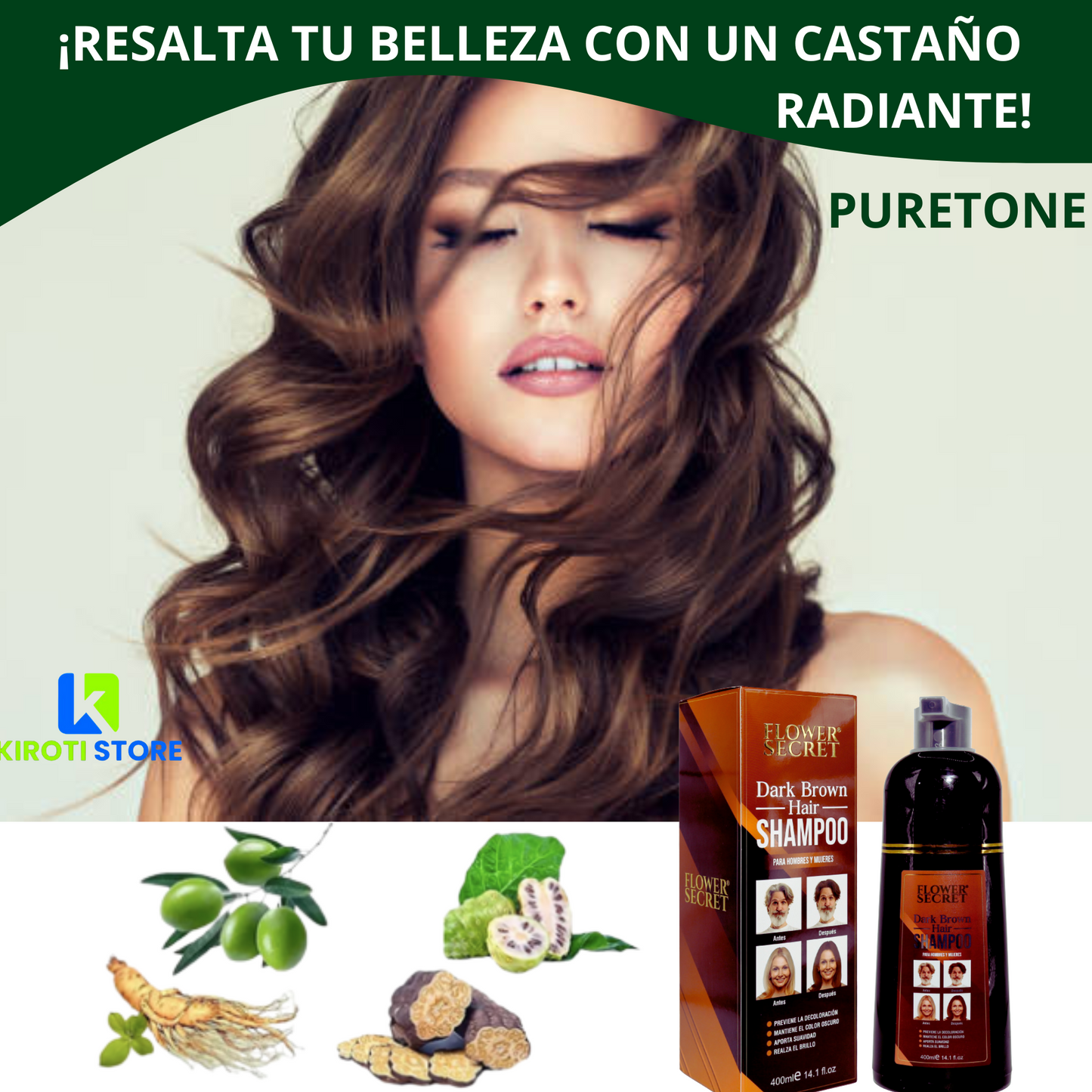 SHAMPOO PINTA CANAS FLOWER SECRET 400 ML PURETONE