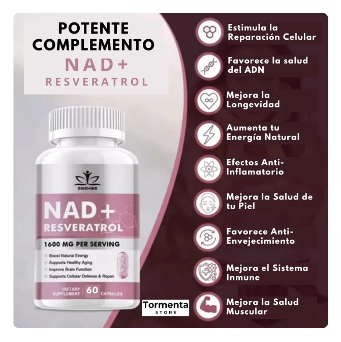NAD+RESVERATROL 60 CAPSULAS